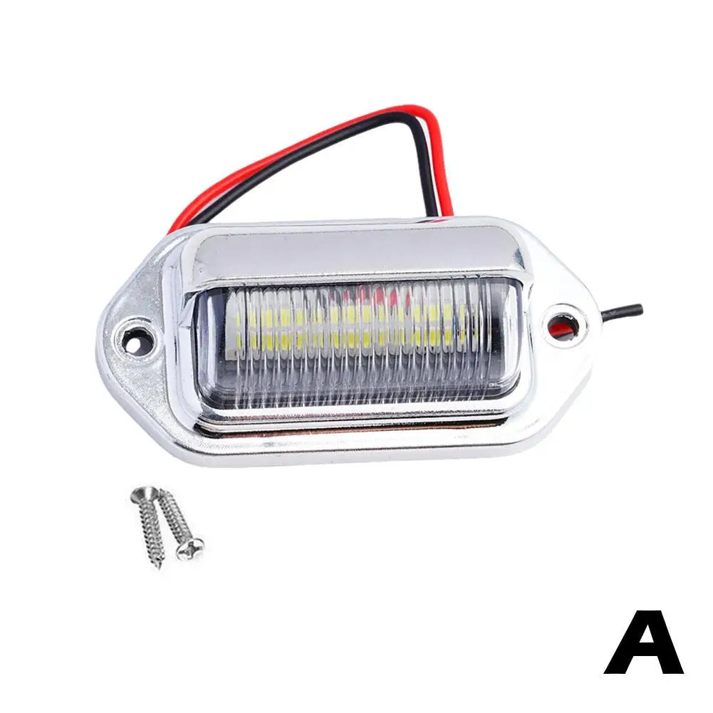 Universal Silver 6 Led License Plate Tag Lights Lamps For Truck Suv Trailer Van LED license plate light LED license plate light Peaceful Pleasures Health and Wellness A
