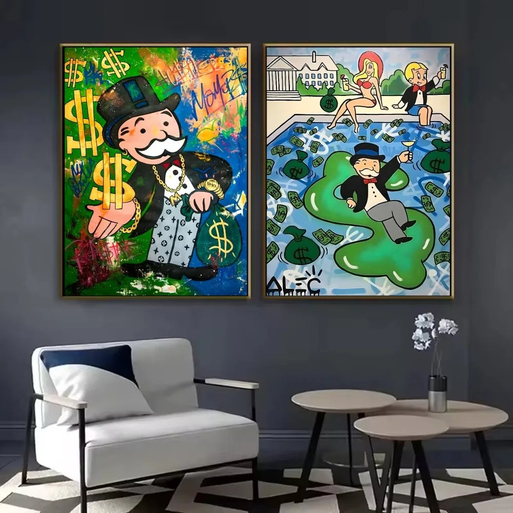 Monopoly Millionaire HD Wall Poster – Waterproof PVC Art Wall Art Poster Peaceful Pleasures Health and Wellness