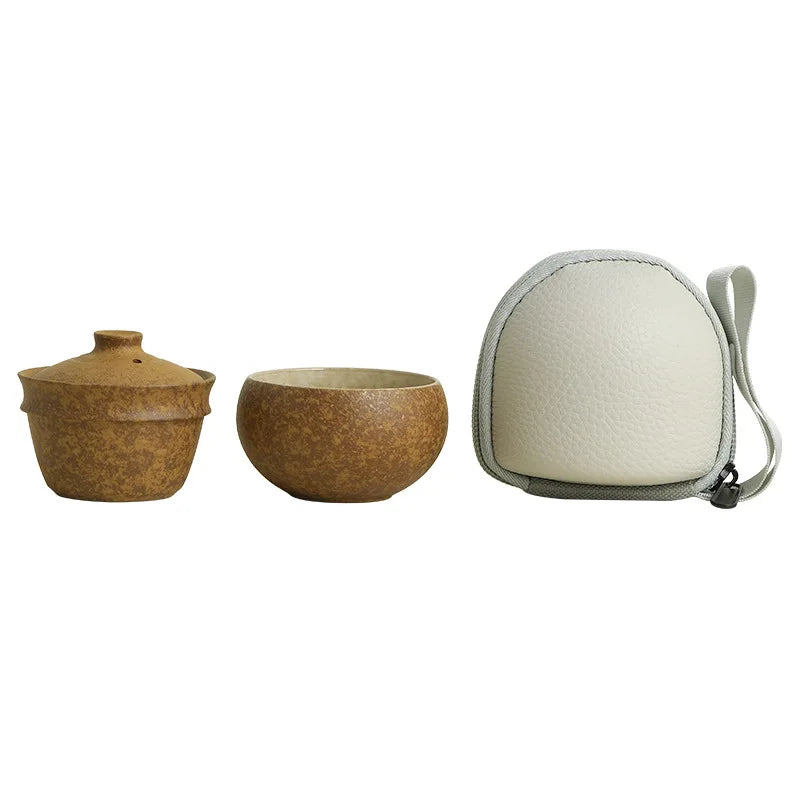 Portable teapot travel tea set for one person to drink quick cup one pot one cup outdoor camping style single kung fu tea cup Peaceful Pleasures Health and Wellness
