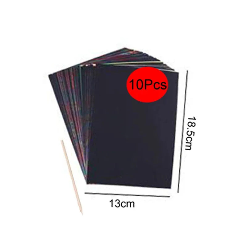 Children Scratch Painting Magic Rainbow Colors Art Card Books Early