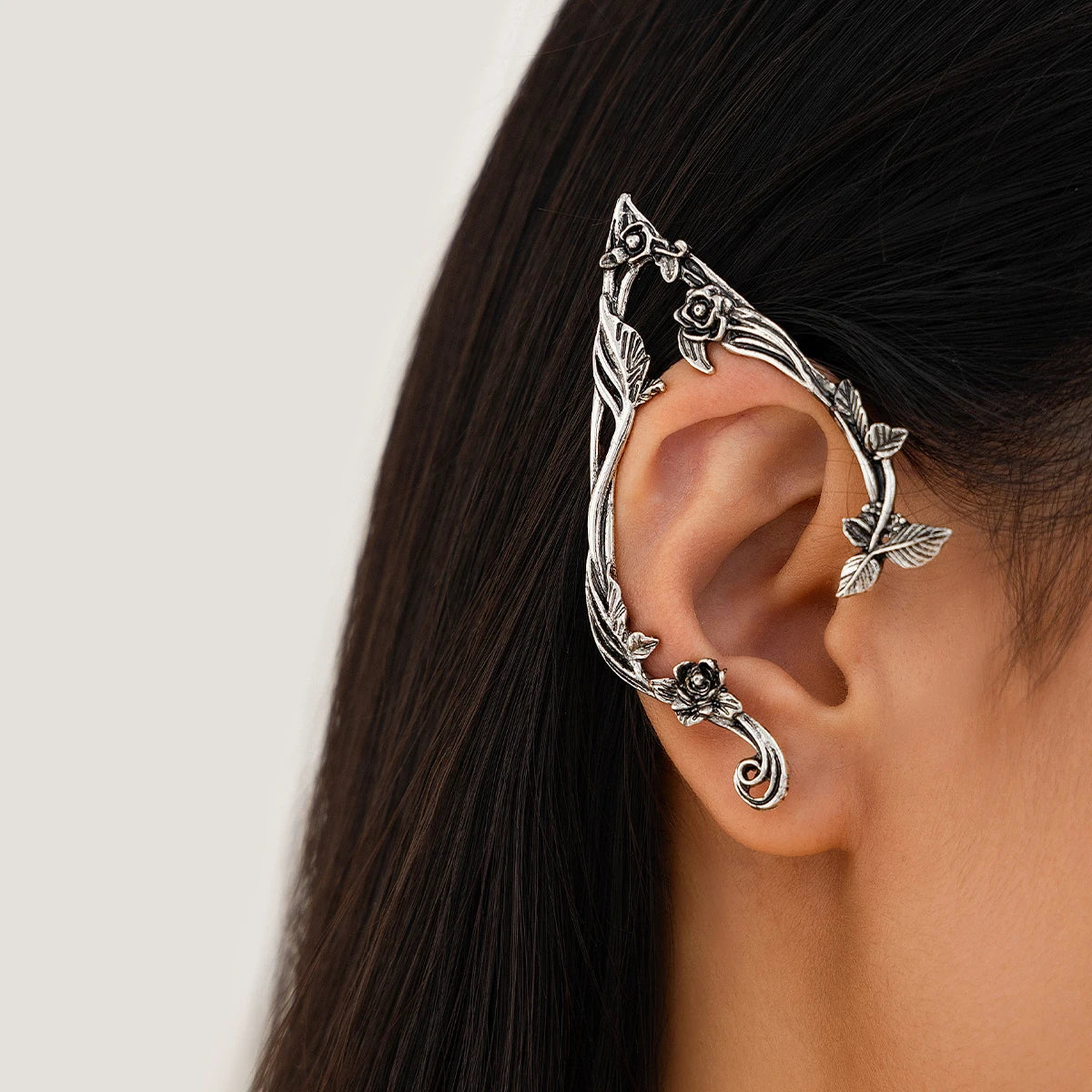 Elf Irregular alloy earrings Cute Jewelry Accessories Fairy Clip Personality Creative Earrings Wedding Girls Jewelry Gifts New Peaceful Pleasures Health and Wellness sliver color