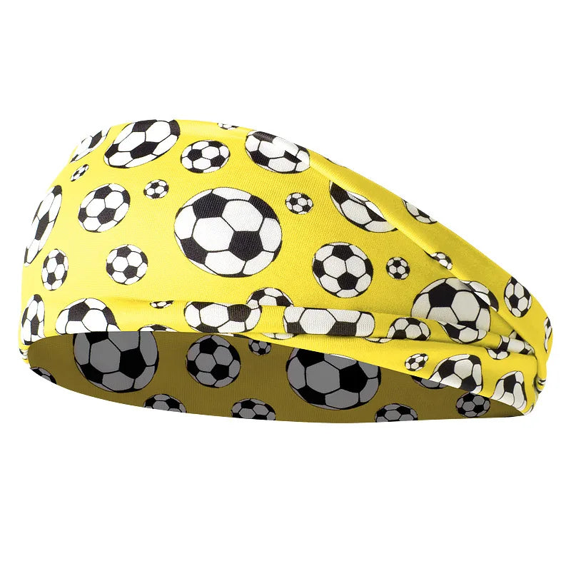 Women's Soccer Print Sports Headband | Elastic Sweatband