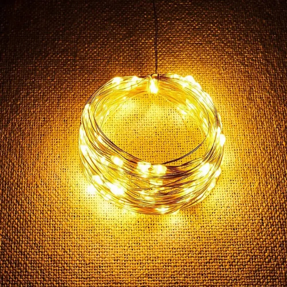 Warm White Copper Wire Fairy Lights – Battery Powered LEDs