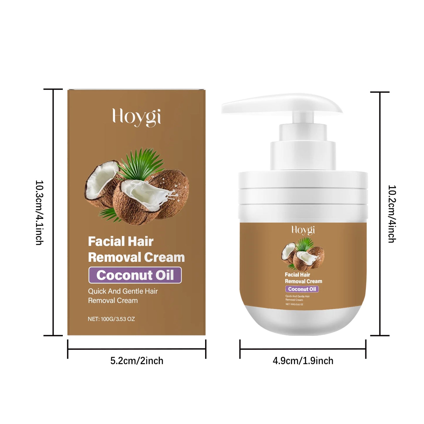 Coconut Facial Hair Removal Cream – Painless & Soothing