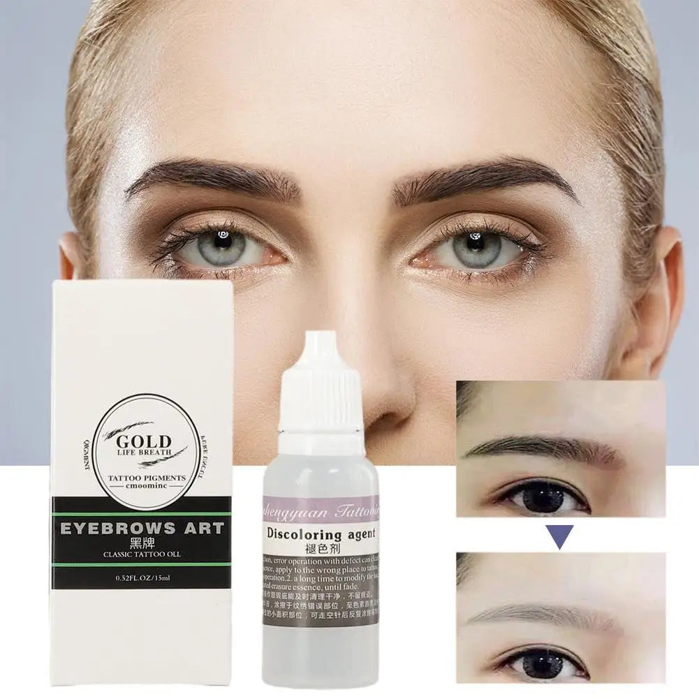 Tattoo Fading Oil & Eyebrow Color Remover – 15ml Correction
