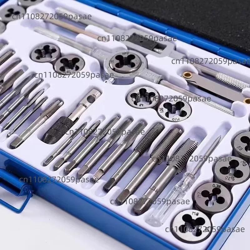 40-Pc SAE Tap & Die Set #4–1/2" | Internal & External Threading