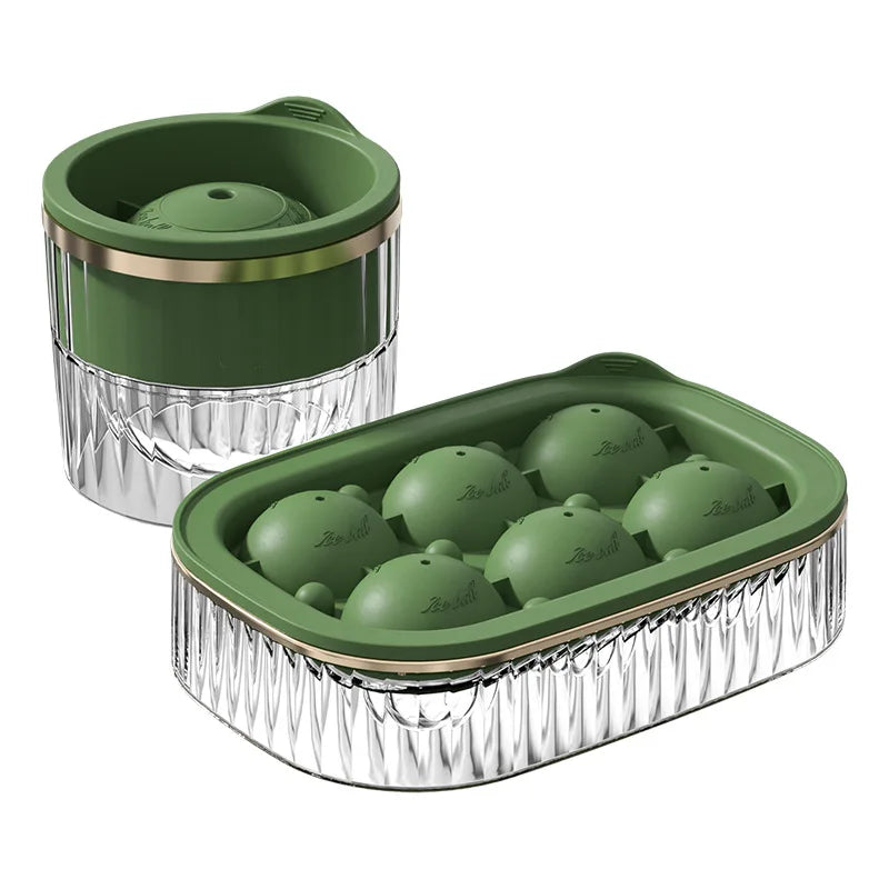 Large-capacity spherical ice box new silicone ice lattice mold food grade household ice mold with cover round ice lattice mold Peaceful Pleasures Health and Wellness