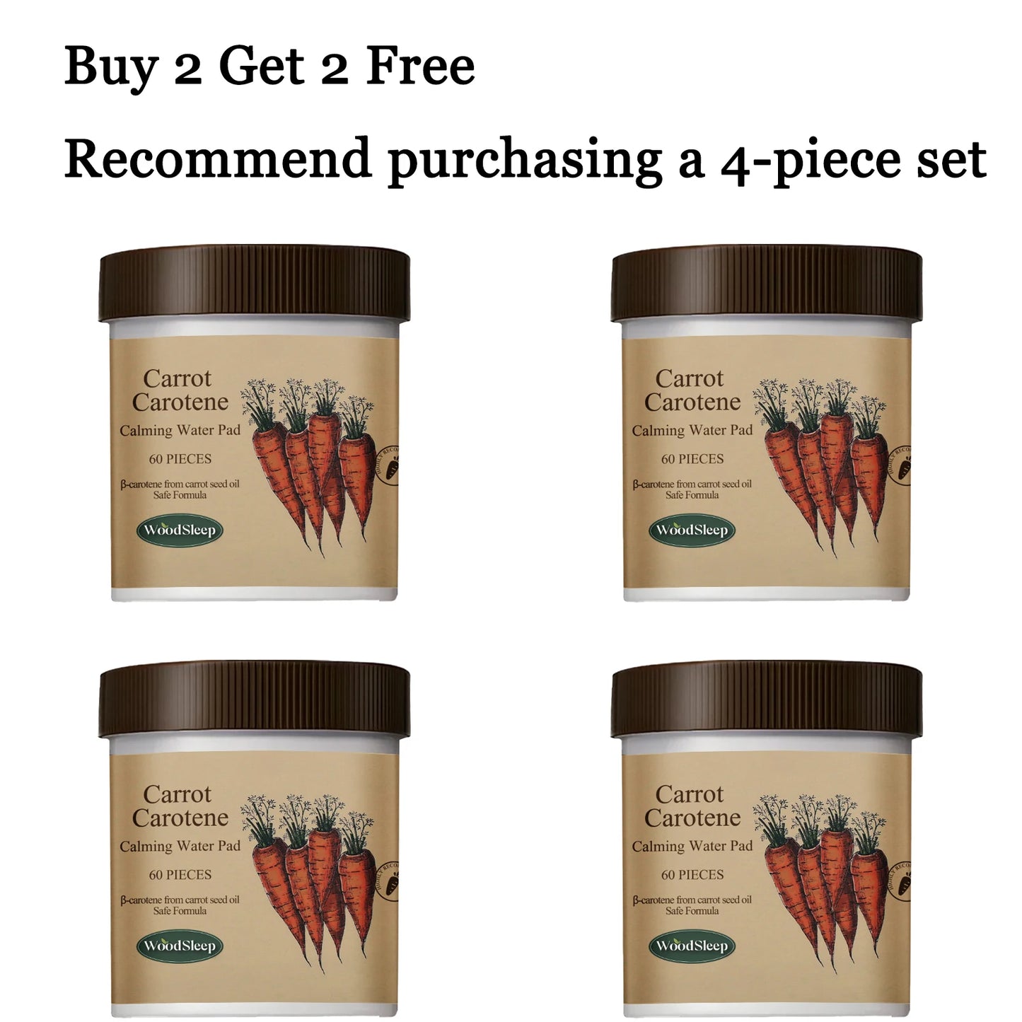 60-Pack Carrot Carotene Face Cleansing Pads | Pore Purifying