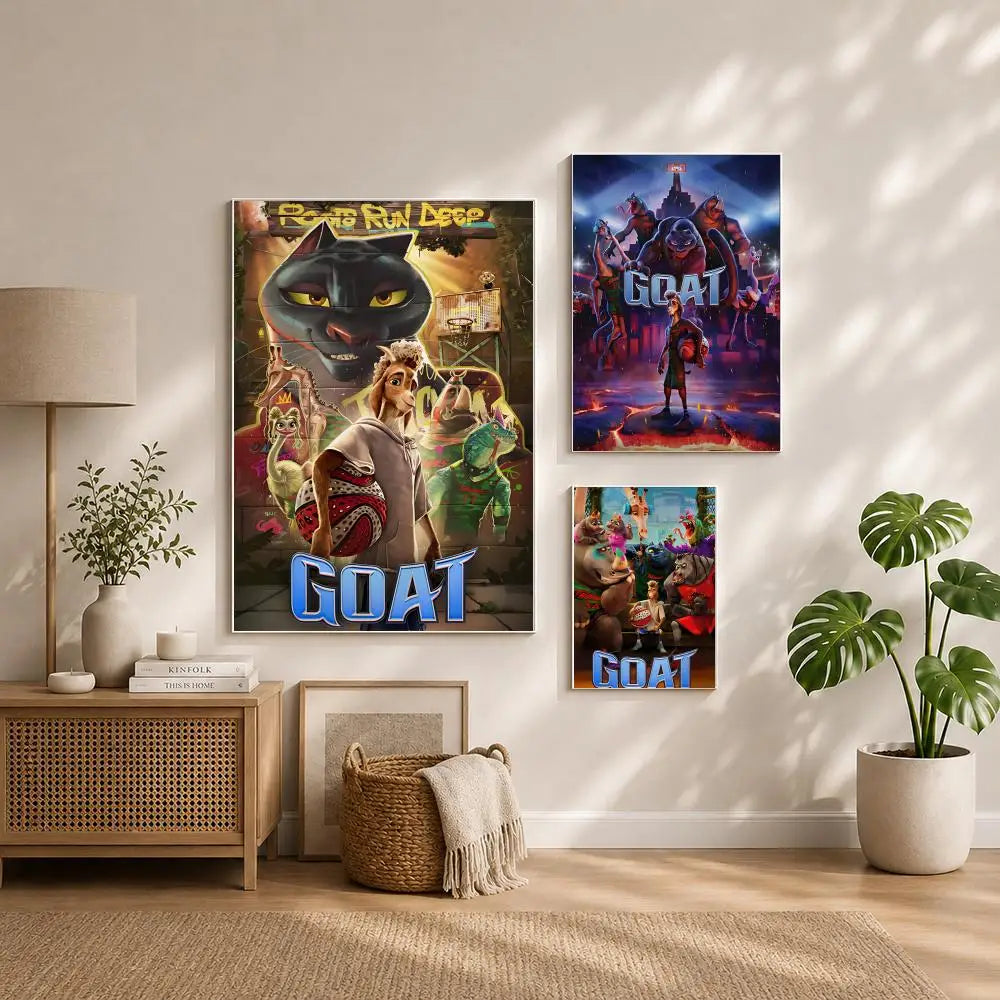 Movie-Goat Poster HD Self Adhesive Waterproof Wall Art Ideal for Home Office Dorm Bedroom Great Gift Peaceful Pleasures Health and Wellness