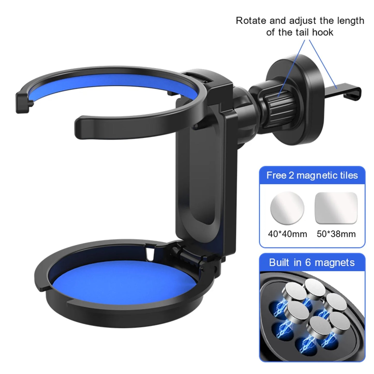 New Car Water Cup Holder Multi-Functional Collapsible Car Air Outlet Beverage Holder Ashtray Fixed Frame Cross-Border Peaceful Pleasures Health and Wellness Blue