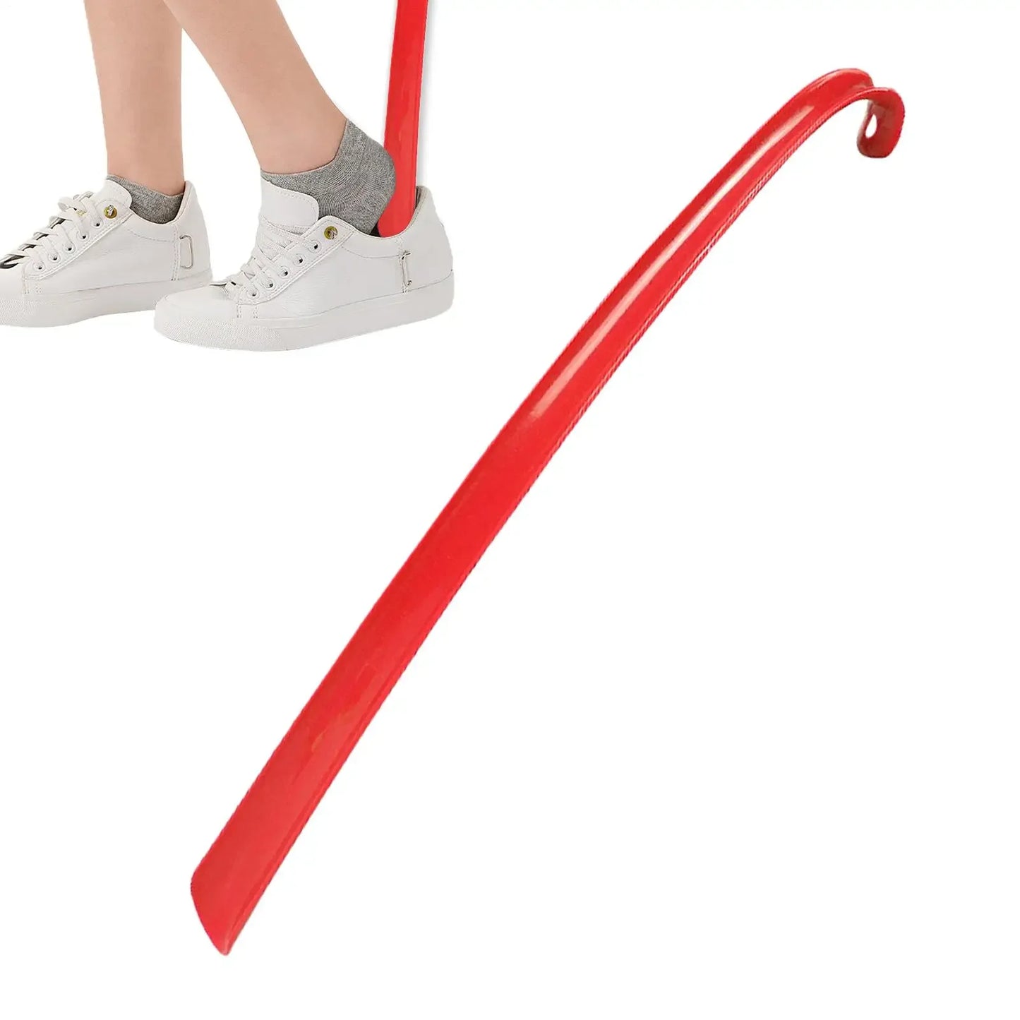 Extra Long Handled Shoehorn – No-Bend Plastic Shoe Helper