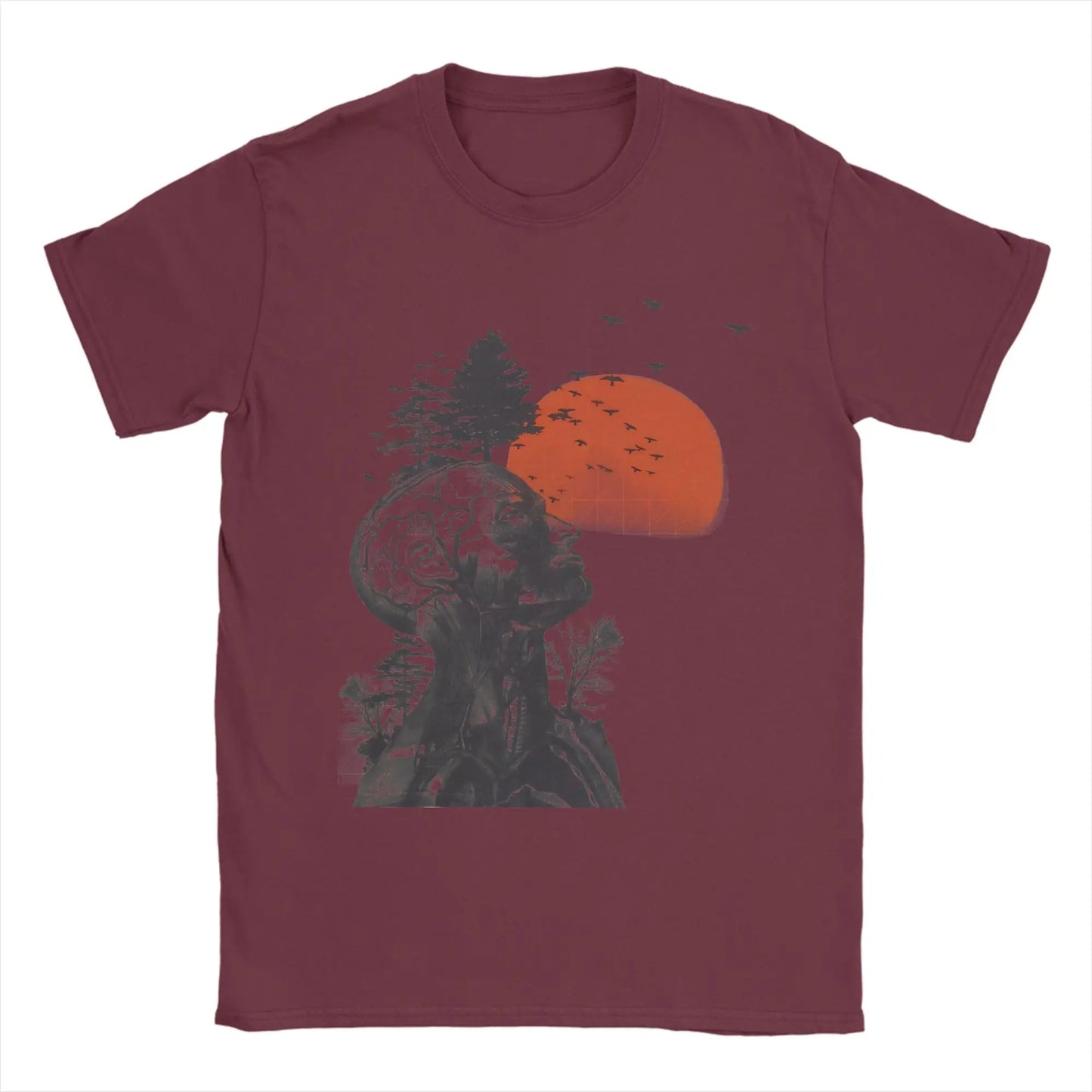 Men's T-Shirt Alan Hangover Awesome Pure Cotton Tee Shirt Short Sleeve T Shirts Round Collar Clothes Summer Peaceful Pleasures Health and Wellness Burgundy 6XL