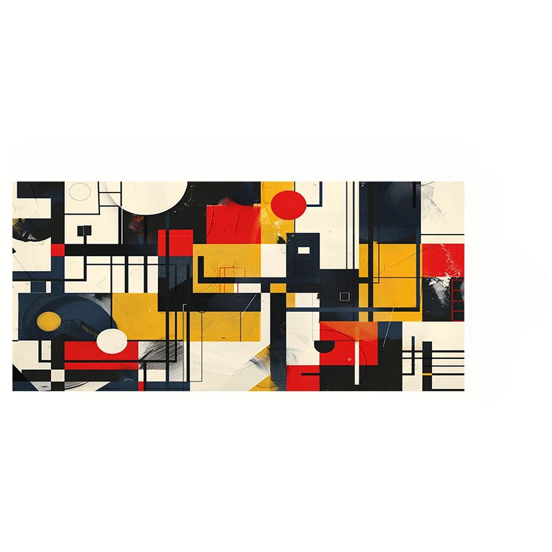 Vibrant Geometric Abstract Canvas Art - Modern Wall Decor, Colorful Shapes & Textures for Living Room, Bedroom - Style Poster Peaceful Pleasures Health and Wellness 1 50x100cm