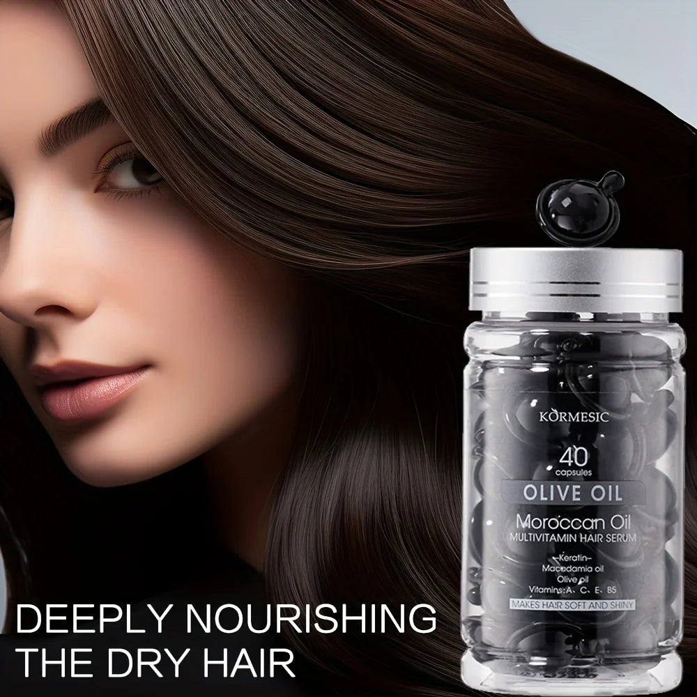 Moroccan olive oil hair care capsule essence oil can moisturize and moisturize hair to make it soft and smooth Peaceful Pleasures Health and Wellness