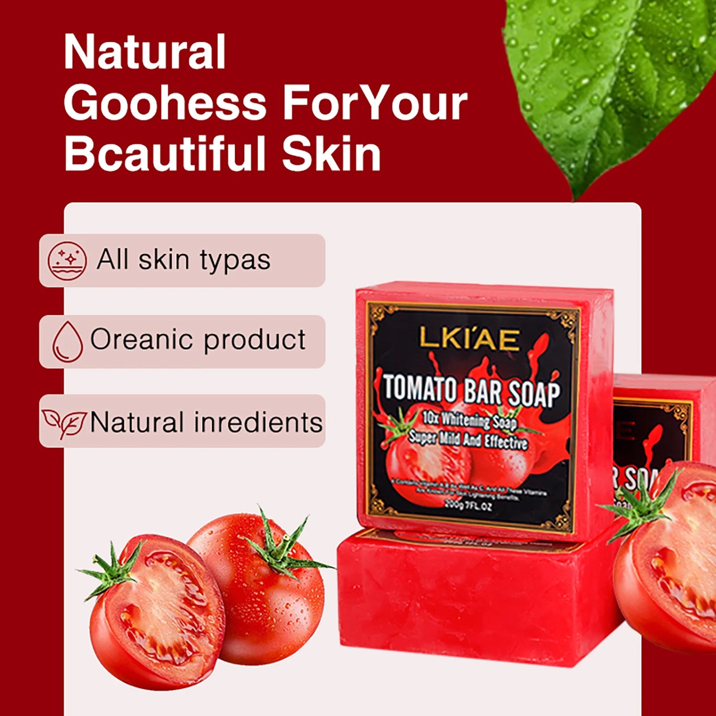 AILKE Tomato Brightening Soap Bar | Even Skin Tone 200g