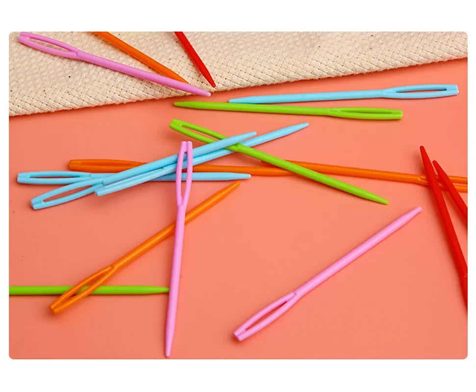 30-Piece Plastic Yarn Needles Set – 7/9/15cm Mixed Colors