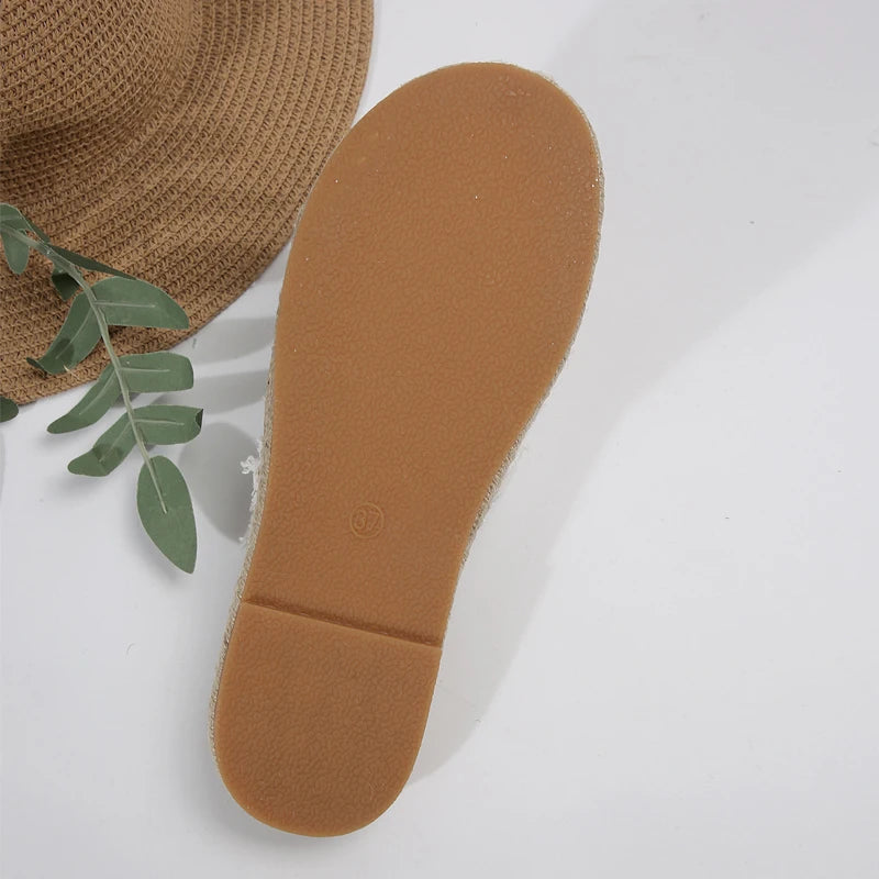 Women's Bohemian Woven Flip-Flop Flat Sandals | Thick Sole