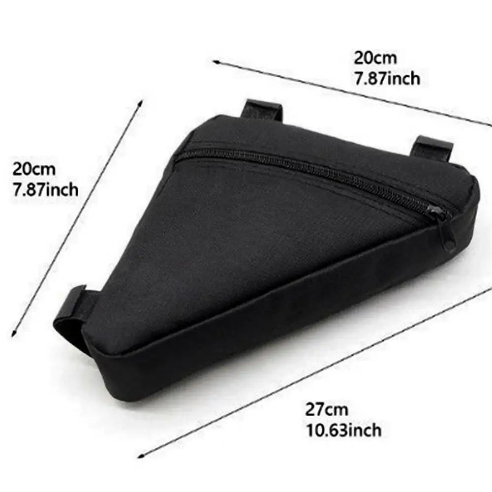 Universal Triangle Bike Frame Bag Water-Resistant, Low-Profile Design Expands Storage For Mountain, Road, Gravel & Commuterbike Peaceful Pleasures Health and Wellness Black