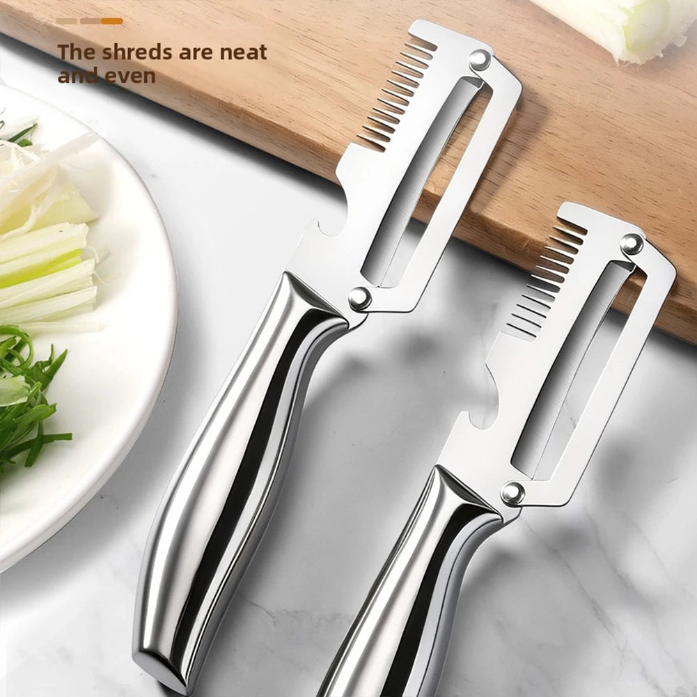 3 In 1 Stainless Steel Vegetable Peeler,Multi-Functional Scallion Shredder Tool,Modern Home Kitchen Essential Preparations Tool﻿ Peaceful Pleasures Health and Wellness Default Title