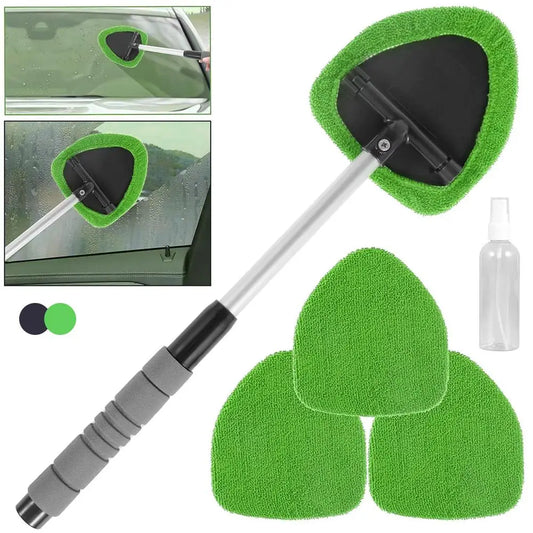Window Scraping Mist Eliminator Microfiber Car Window Cleaner Telescopic Windshield Cleaning Tools Auto Accessories Peaceful Pleasures Health and Wellness