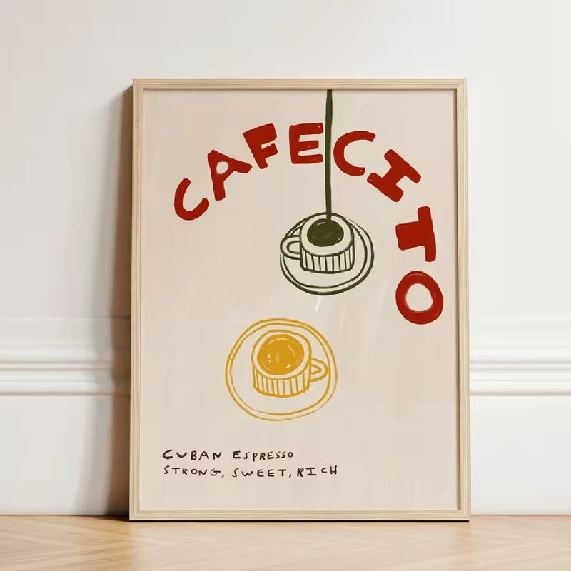 Espresso & Cafecito Phrases Canvas Wall Art | Coffee Decor