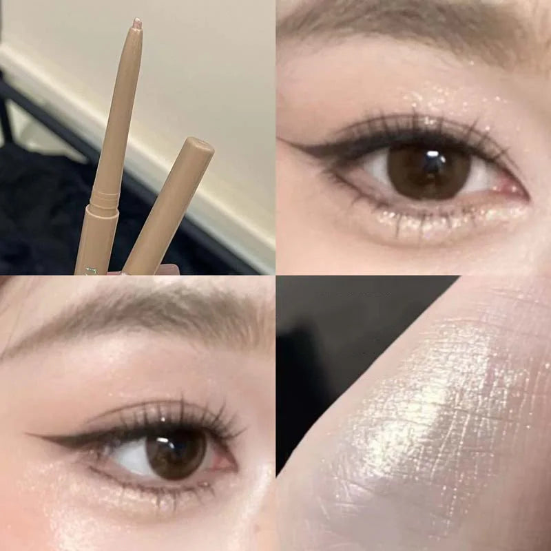 Matte Pink Glitter Eye Shadow Pencil | Lying Silkworm Pen