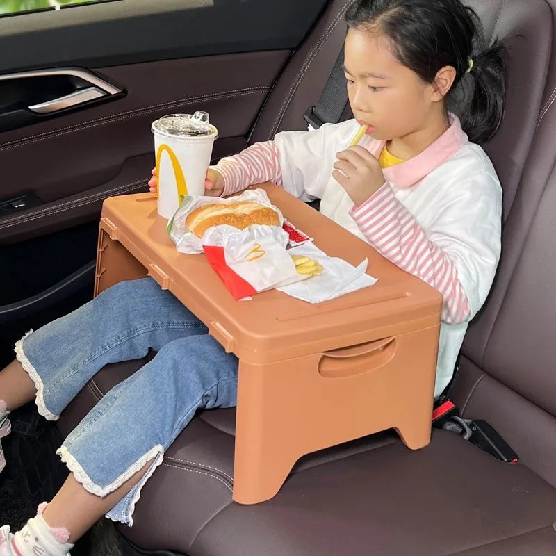 1PC Car mounted small table board, portable, foldable dining table for easy storage, student dormitory space saving table Peaceful Pleasures Health and Wellness