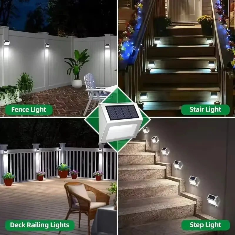Solar Stainless Steel Step Lights – Waterproof LED Garden Wall