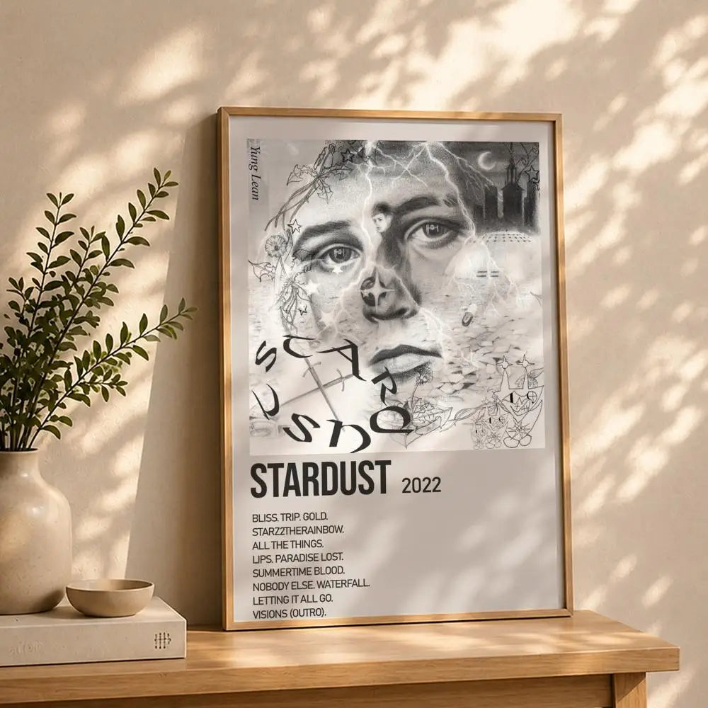 Rapper Y-Yung LeanS Poster HD Self Adhesive Waterproof Wall Art Ideal for Home Office Dorm Bedroom Great Gift Peaceful Pleasures Health and Wellness White9 30X40cmNoframe