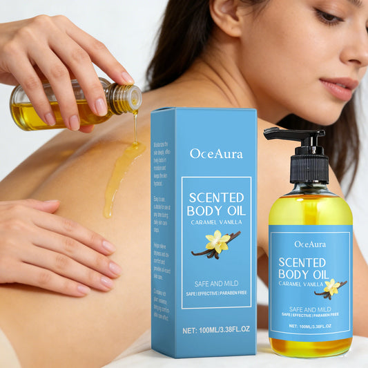 OceAura Vanilla Body Oil – Moisturizing & Nourishing 100ml Body Essence Oil Peaceful Pleasures Health and Wellness