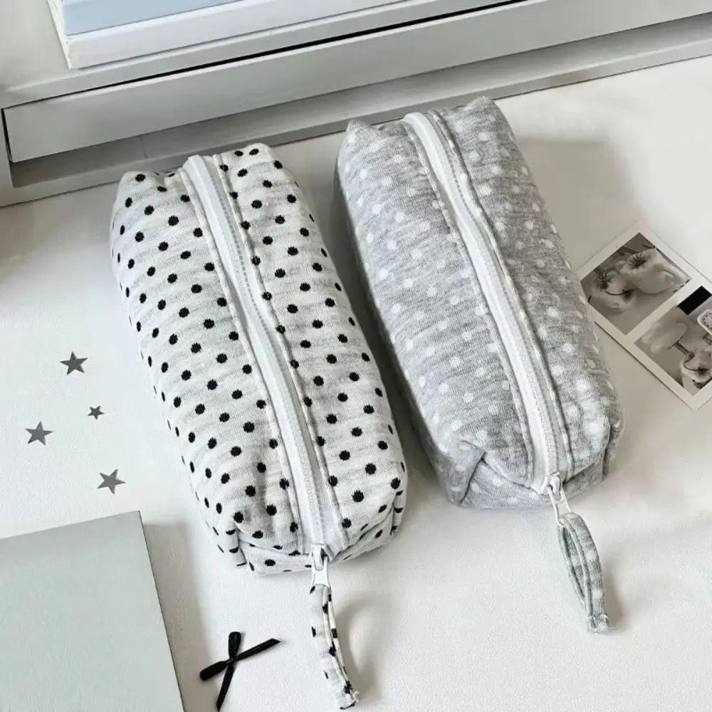 Polka Dot Pencil Case – Large Capacity Cute Stationery Bag