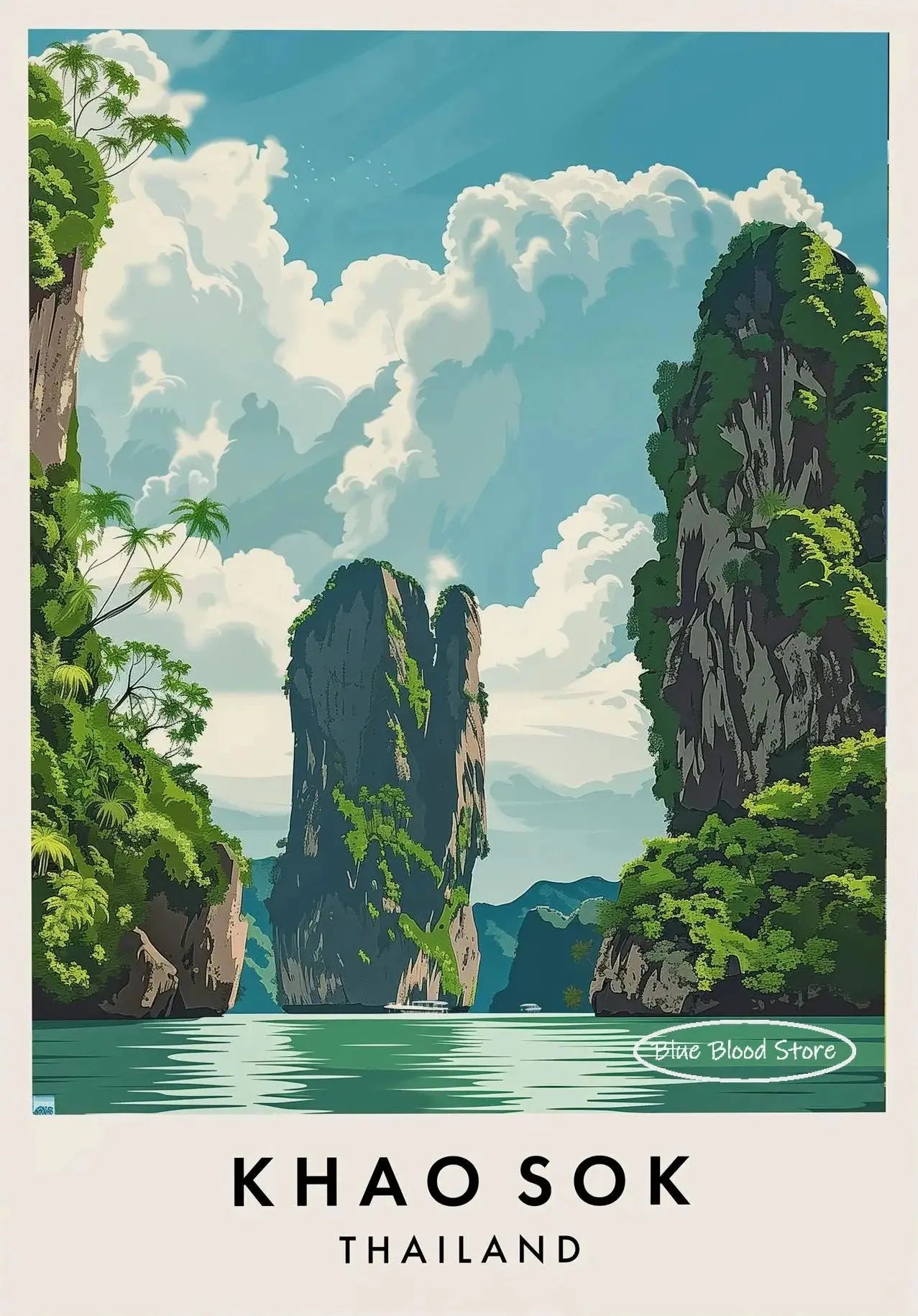 Thailand Travel Art Canvas Poster Phuket Chiang Mai Koh Phangan Bangkok City Landscape Asia Scenery Wall Art Painting Home Decor Peaceful Pleasures Health and Wellness 3 20x30cm Unframed