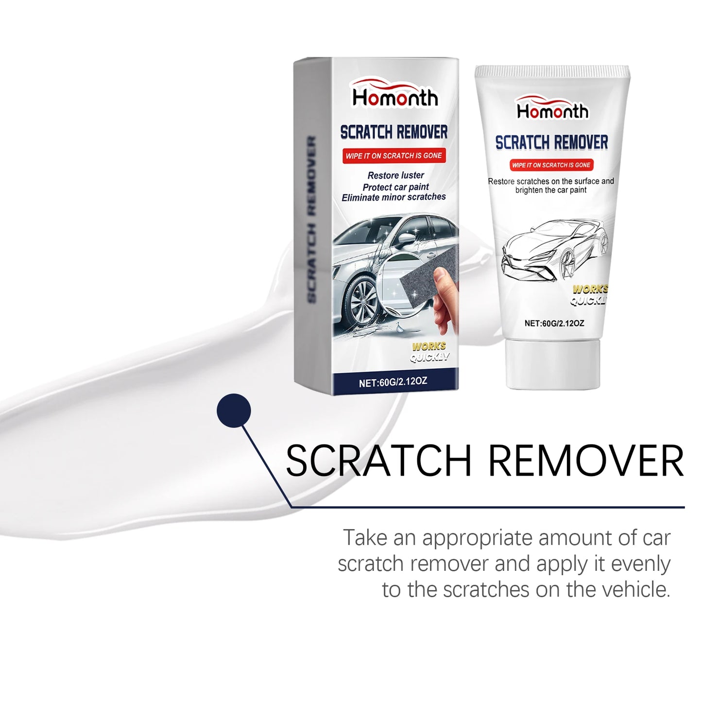 Homonth Car Scratch Remover Cream – Polish & Restore Paint