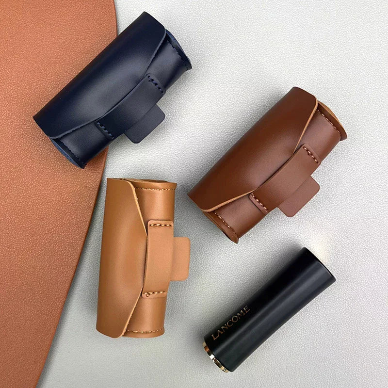 PU Leather Lipstick Case & Lip Balm Holder Sleeve Pouch