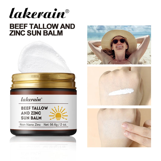 Large Capacity Filling Sunscreen Beef Tallow And Zinc Sun Balm Moisturizing Water Resistant Skin Sun Protection Protects Calms Peaceful Pleasures Health and Wellness
