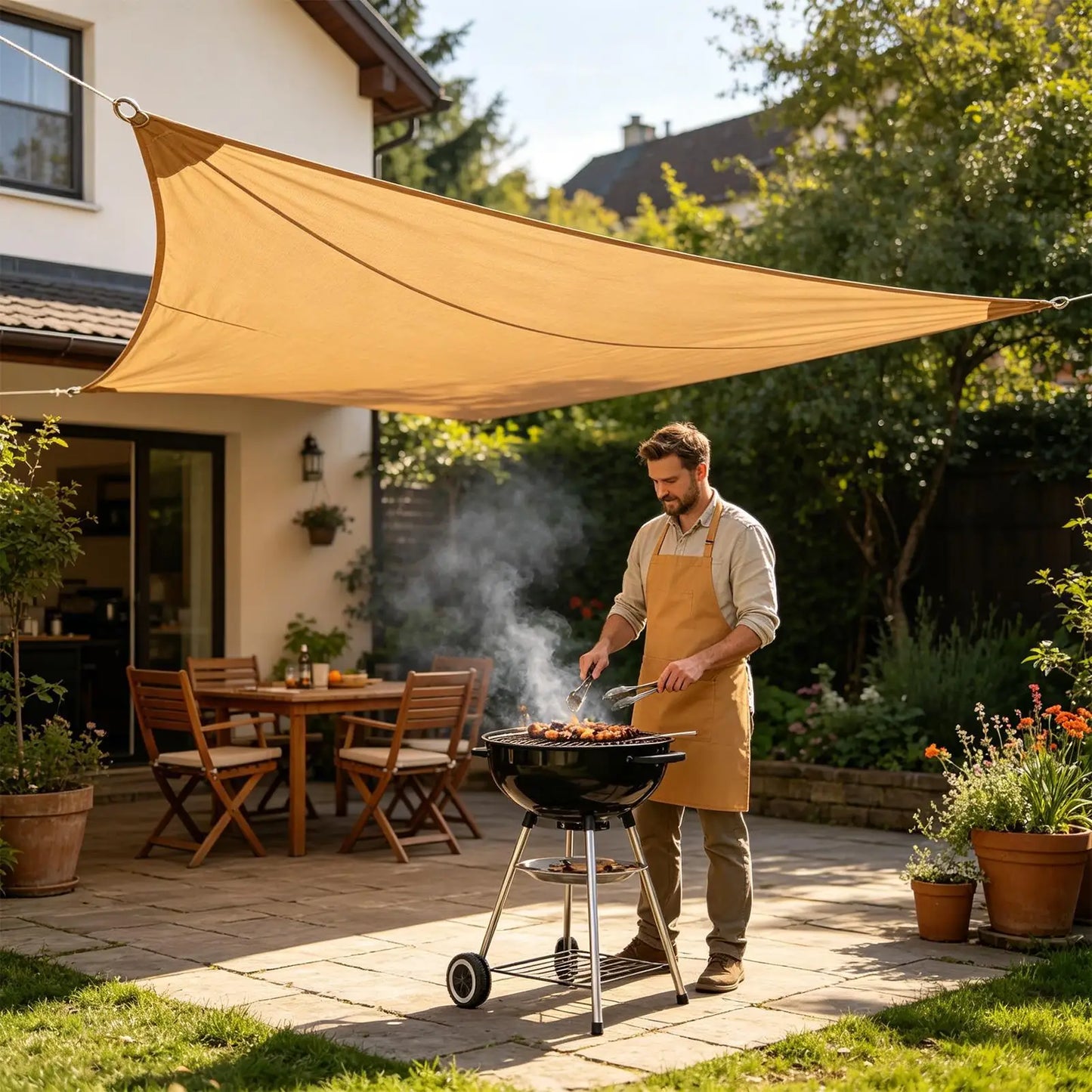 Waterproof Shade Sail with Ropes | Garden, Patio & Beach