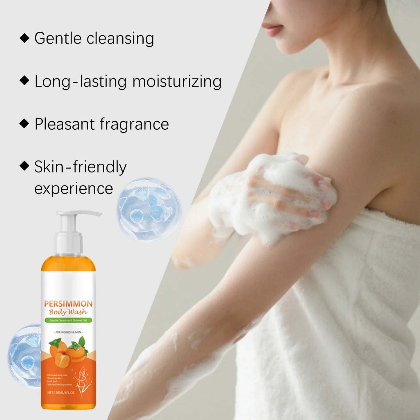 Persimmon Body Wash – Deep Clean, Exfoliate & Hydrate Skin