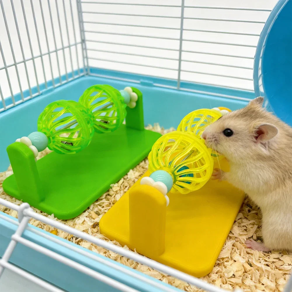 Hamster Rotating Bell Ball Toy | Cage Enrichment for Dwarf & Syrian Small Animal Toy Peaceful Pleasures Health and Wellness