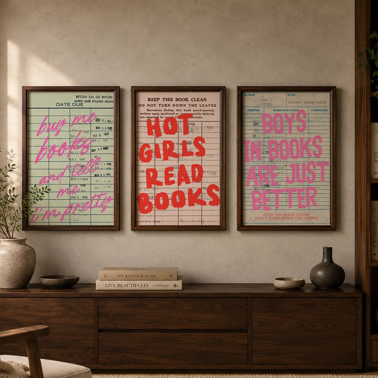 Nordic Book Lover Quote Canvas Wall Art | Modern Library Print Canvas Wall Art Peaceful Pleasures Health and Wellness