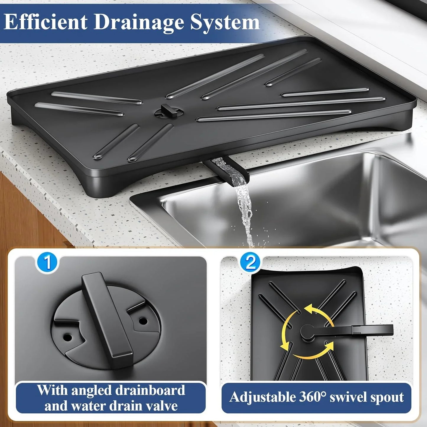 Large Dish Drying Rack with Drainboard & Utensil Holder