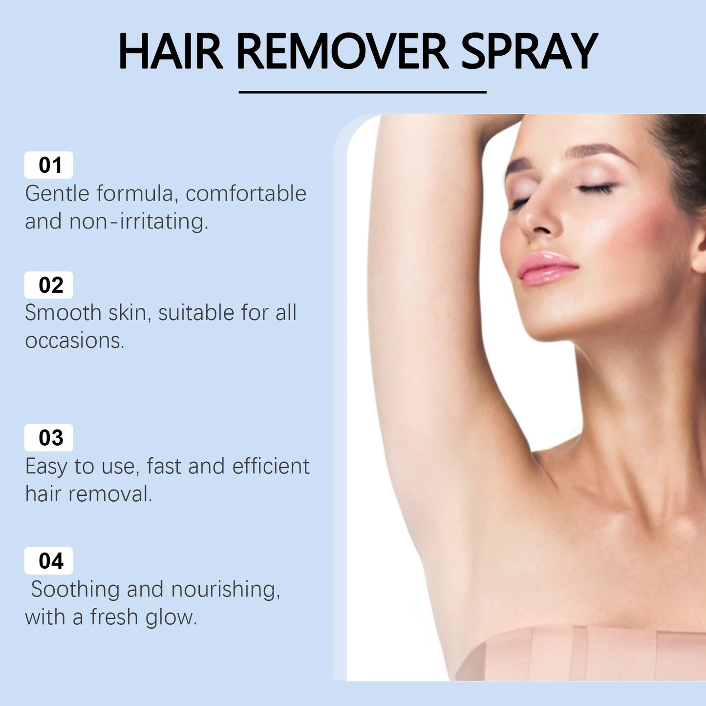 OceAura Depilatory Mousse Spray – Body & Underarm Hair Removal