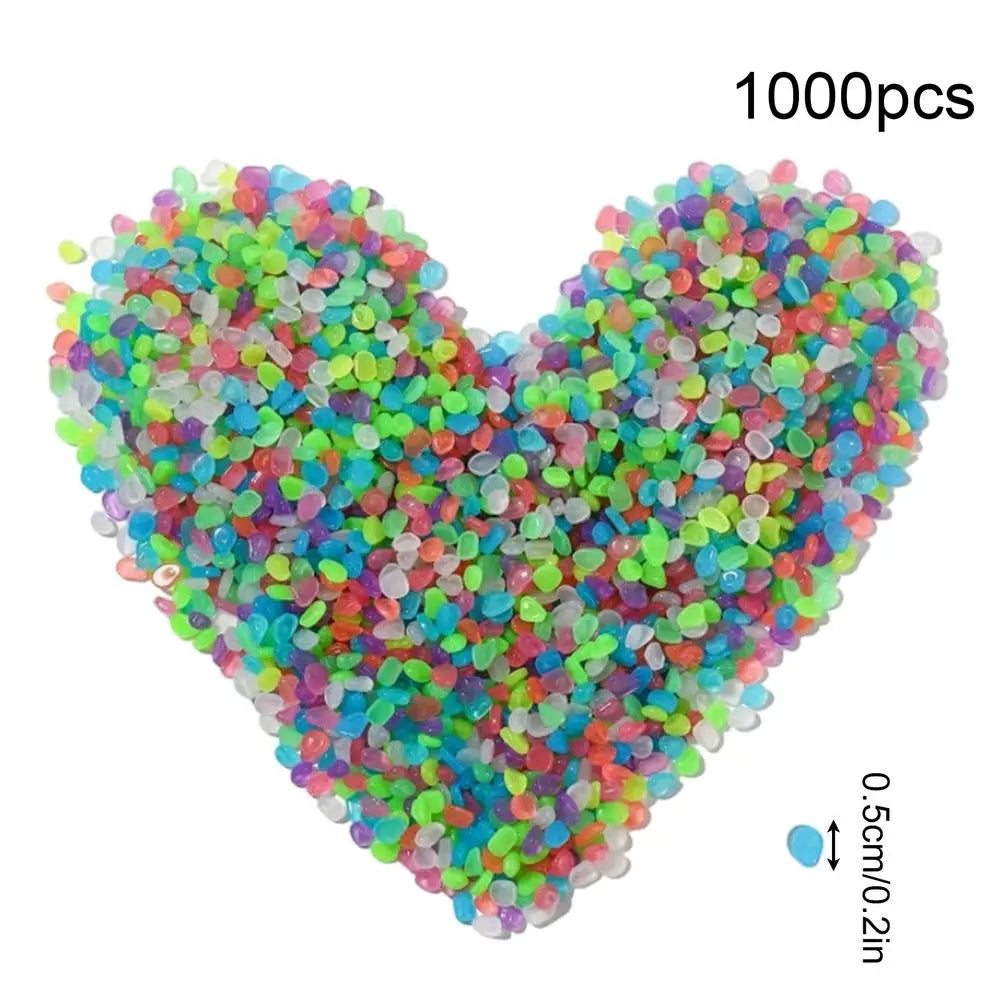 Glow in the Dark Stones 1000pcs – Luminous Garden & Aquarium Rocks