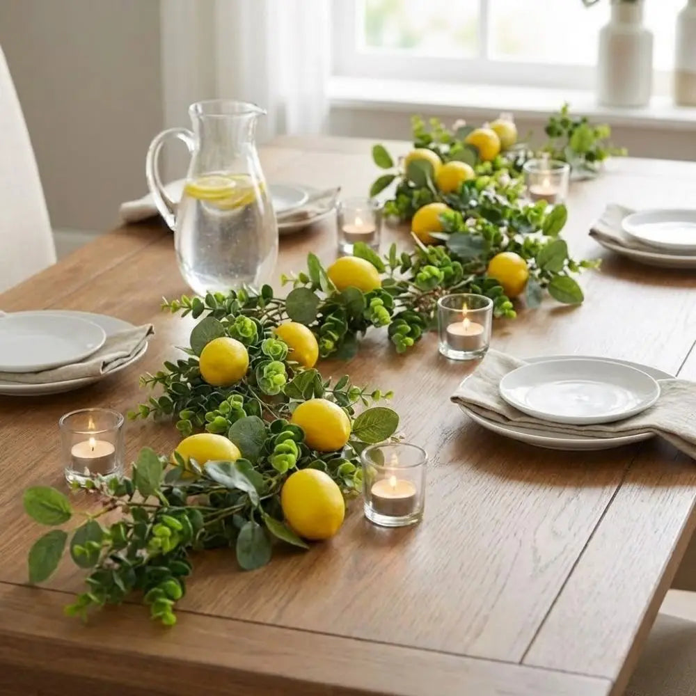 200cm Artificial Lemon Vine | Faux Silk Flower Branch Decor