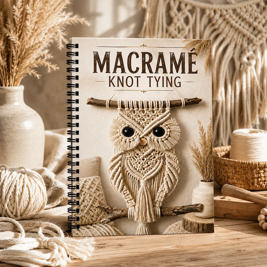 A5 Spiral Binding Manual Rope Weaving Guide Owl Wall Hanging DIY Peaceful Pleasures Health and Wellness