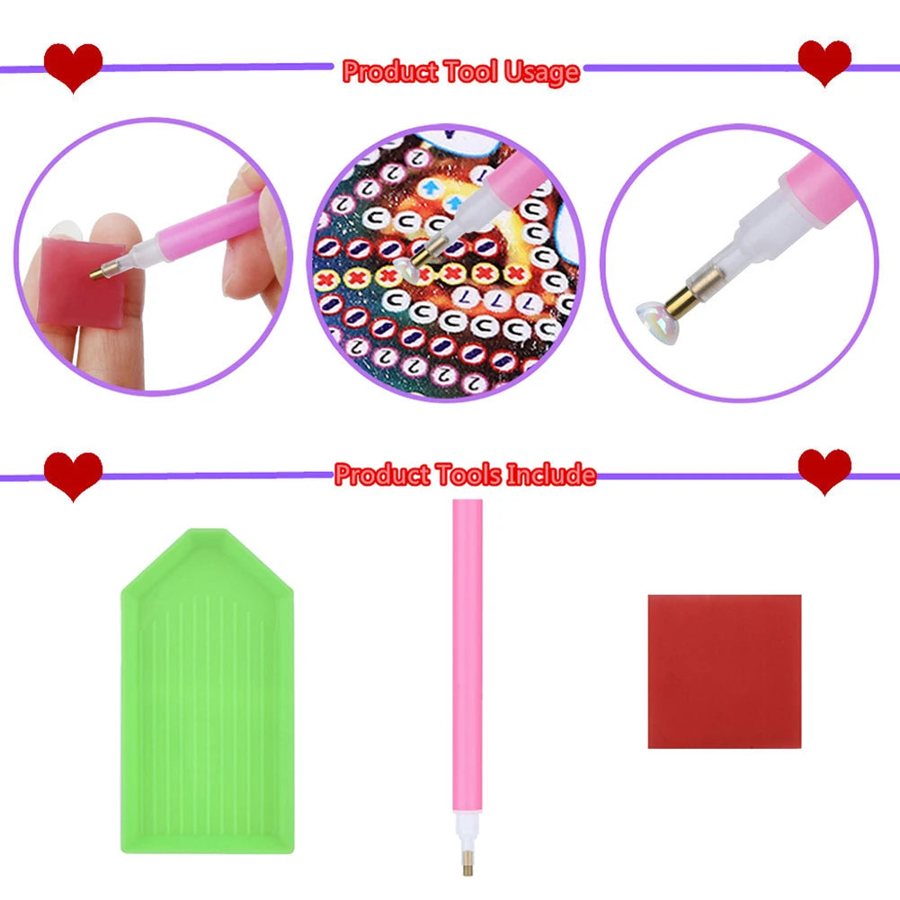 5D DIY Partial Special Shaped Drill Diamond Painting Kit Girl Decoration 30x30cm Peaceful Pleasures Health and Wellness