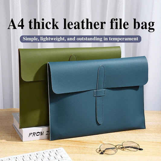 A4 Leather Document Bag | Business & School Folder Organizer Leather Document Bag Peaceful Pleasures Health and Wellness