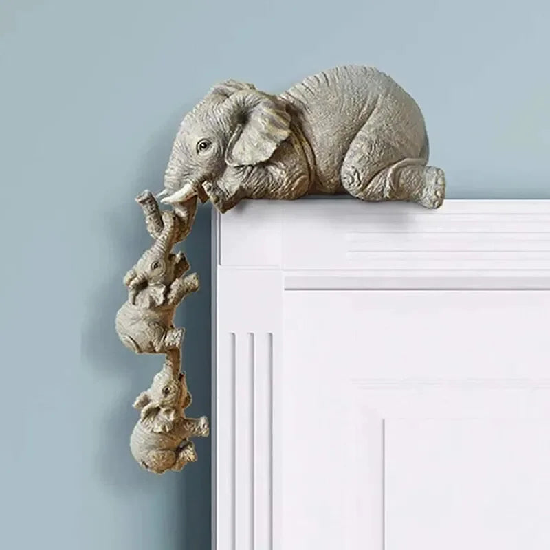 Elephant Resin Ornaments Exquisite Stone Elephant Statues Landscape Design Mini Living Room Garden Decorations Resin Handicrafts Peaceful Pleasures Health and Wellness