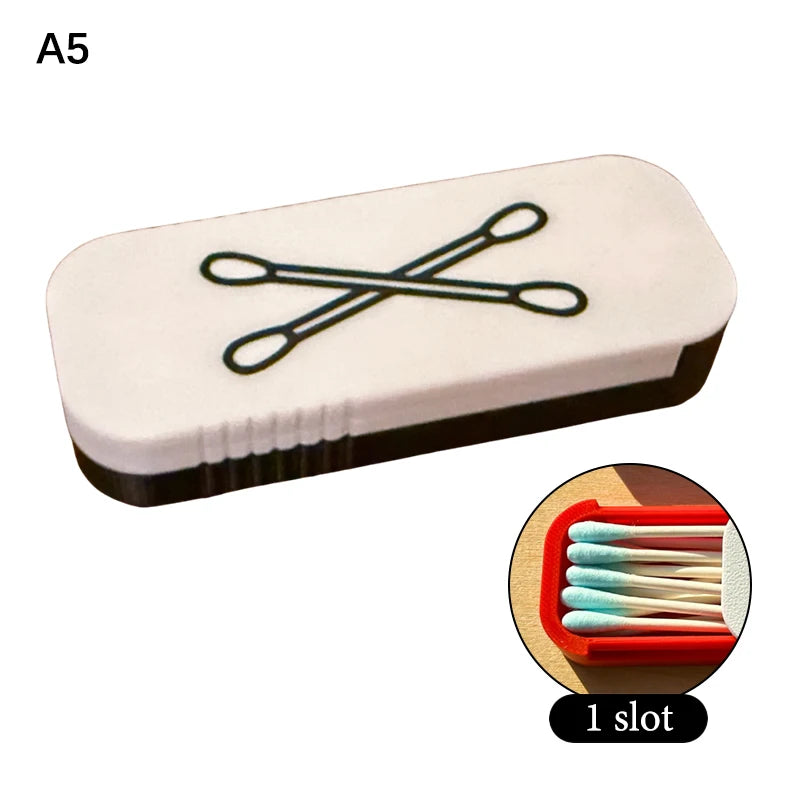 Mini Sliding Cotton Swab Storage Box – Dustproof Travel Case Swab Storage Case Peaceful Pleasures Health and Wellness A5