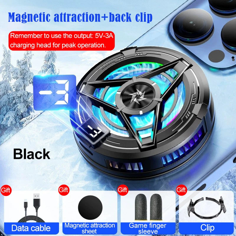 Cooling Fan Mobile Phone Cooler Fan Processor Cooler Phone Gaming Phone Cooler For Games Phone Cooling Fan Cellphone Accessories Peaceful Pleasures Health and Wellness Digita display black