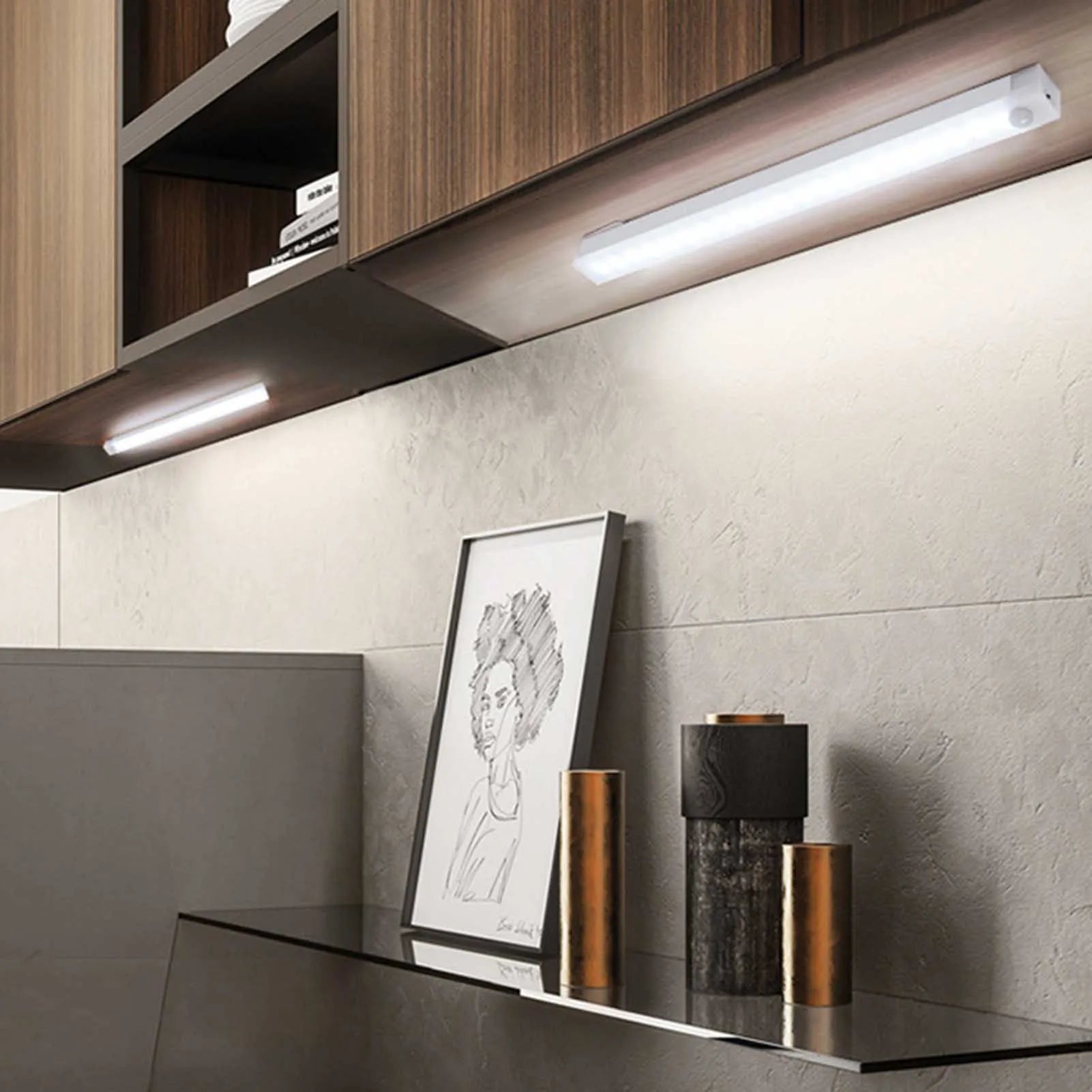 LED Motion Sensor Light Motion Sensor USB Rechargeable LED Closet Light Stick-Anywhere Night Light Peaceful Pleasures Health and Wellness 300mm